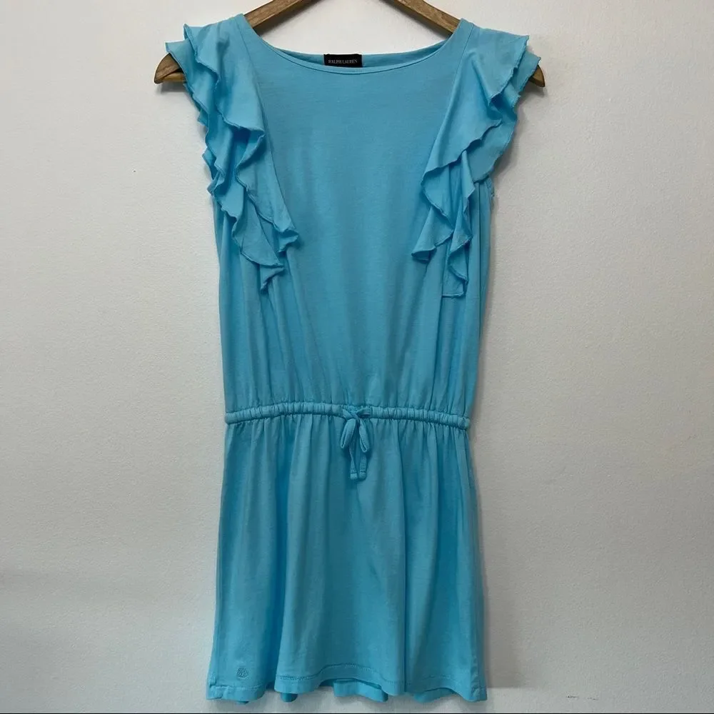 Ralph Lauren Light Blue Flounce Dress Coverup Size 8-10